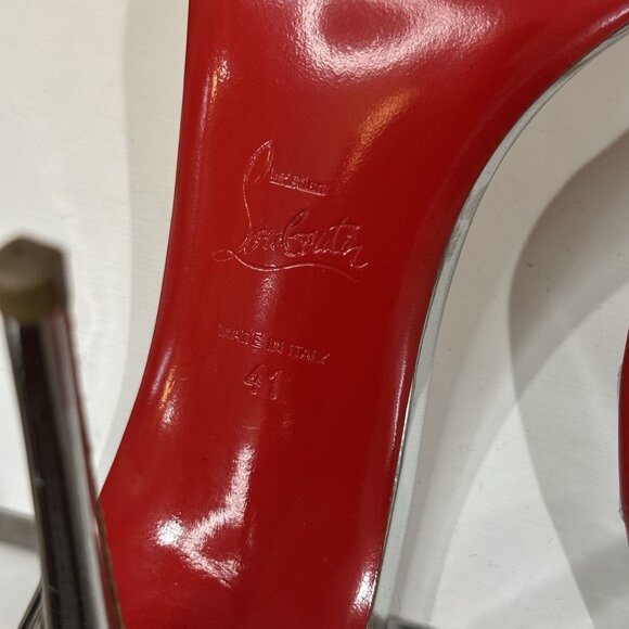 Christian Louboutin Silver Leather Sandal - Picture 6 of 7